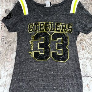 Steelers NFL Team Apparel Women’s Gray T-Shirt Small